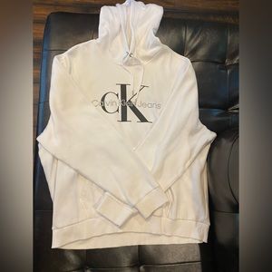 Calvin Klein Mens White Hoodie